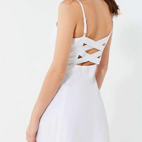 NWT Urban Outfitters White Button Down Dress - Picture 3 of 9